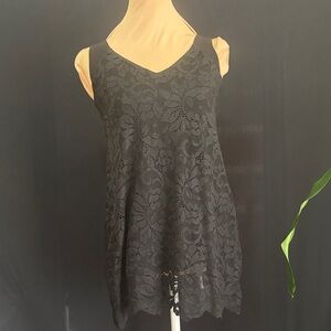 Sympli Black Lace Tank Top